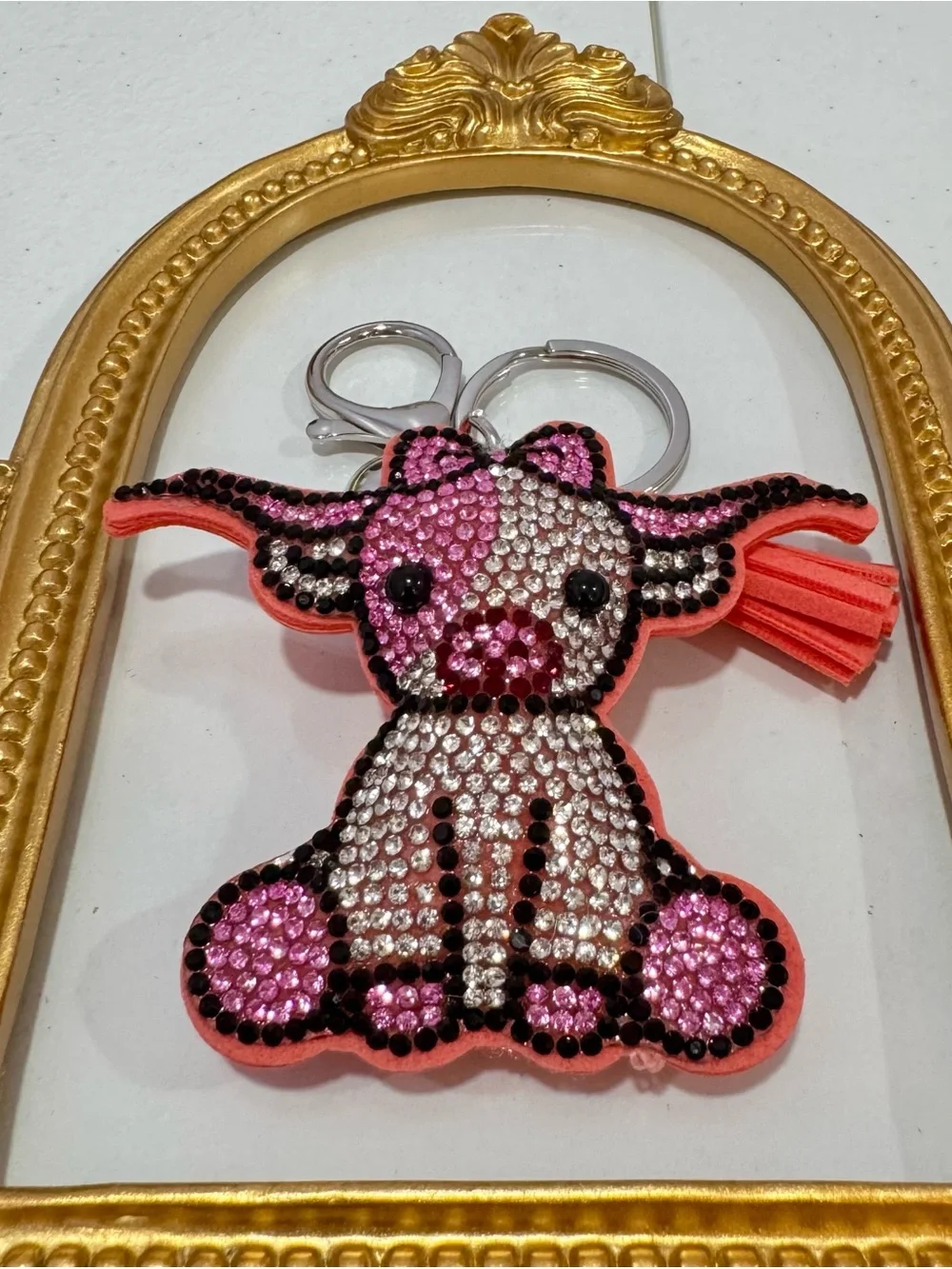 New Pink Baby Longhorn Keychain/Bag Charm